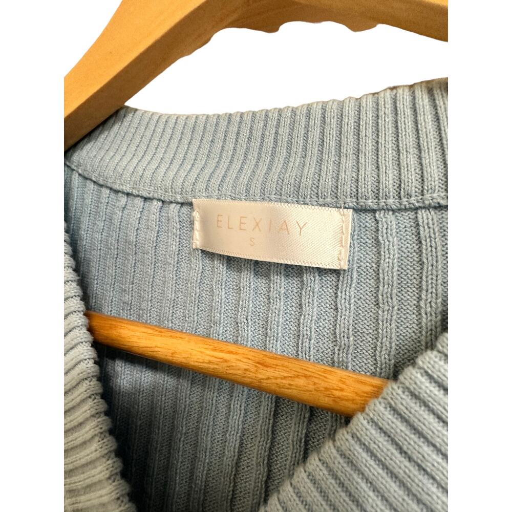 Elexiay marisol crochet baby blue top size Small $200 - Picture 4 of 6
